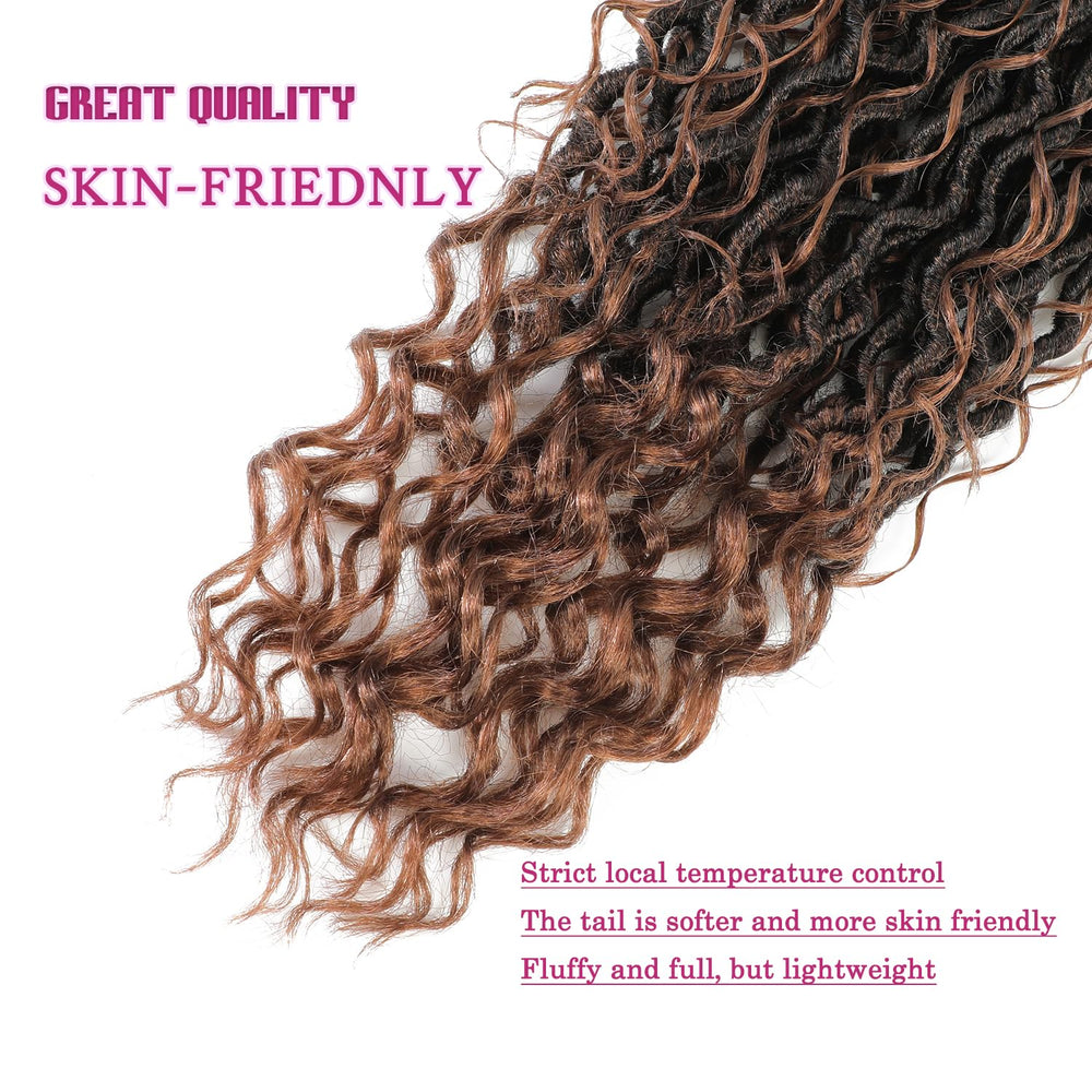 SAMBRAID goddess-locs 18in color swatch with warm tone T30