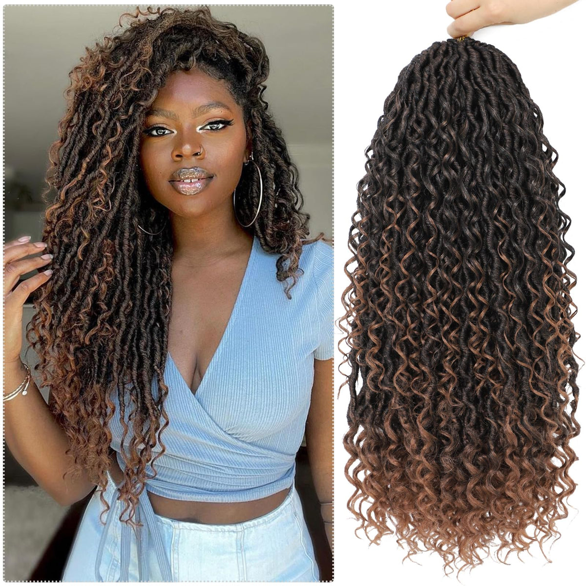 SAMBRAID Goddess Locs: 8 packs provide full-head crochet install options.