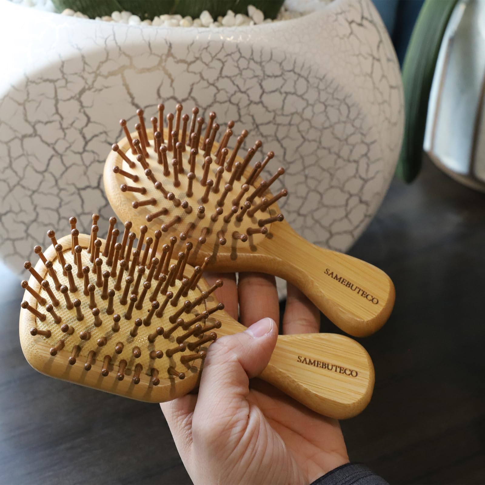 SAMEBUTECO bamboo hair brush box packaging for gifting or self-care