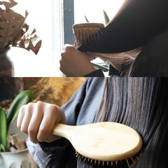 SAMEBUTECO bamboo hair brush set small oval offers gentle grooming