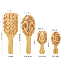 SAMEBUTECO bamboo hair brush set small square ideal for travel touch ups