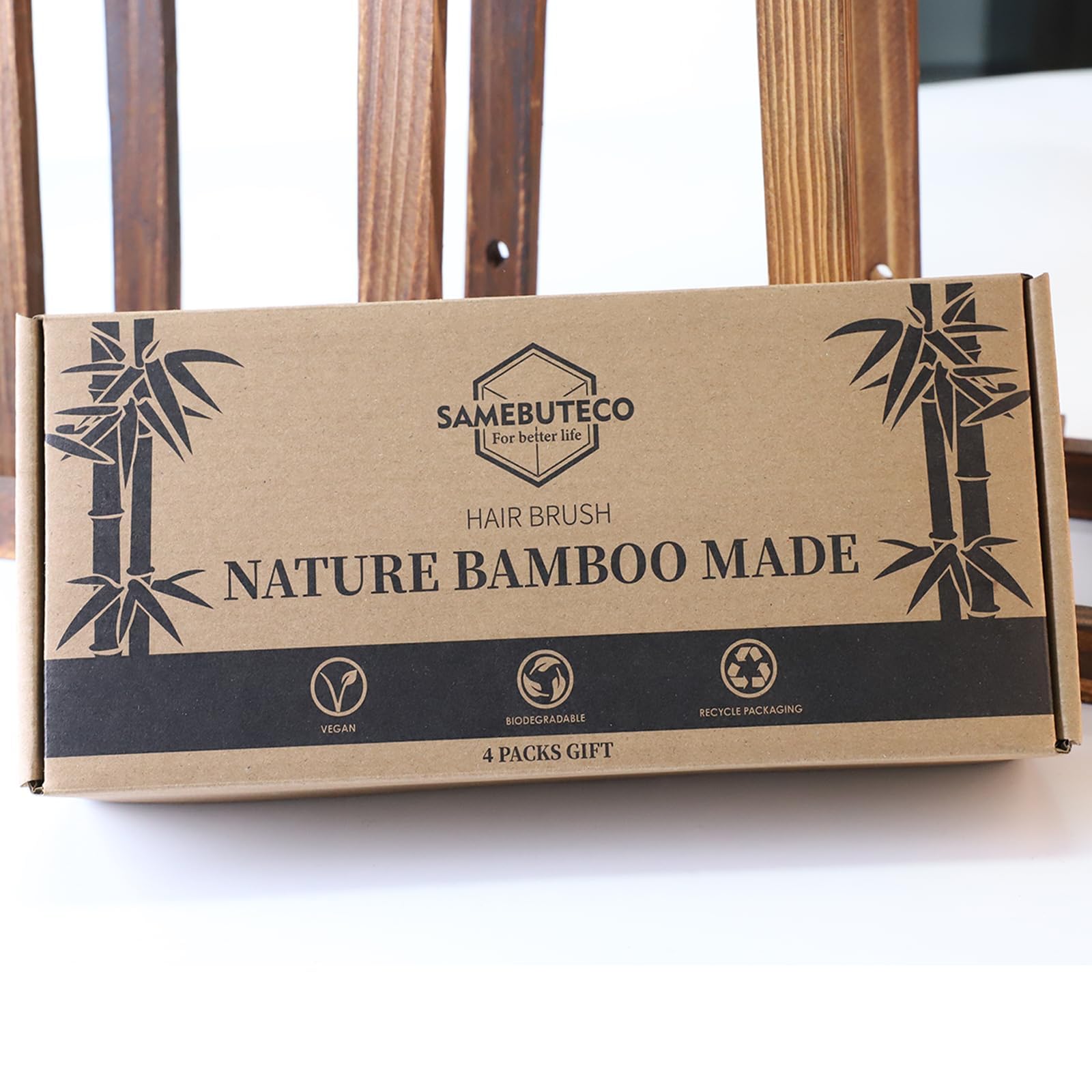 SAMEBUTECO bamboo brushes for wet or dry hair provide flexible styling