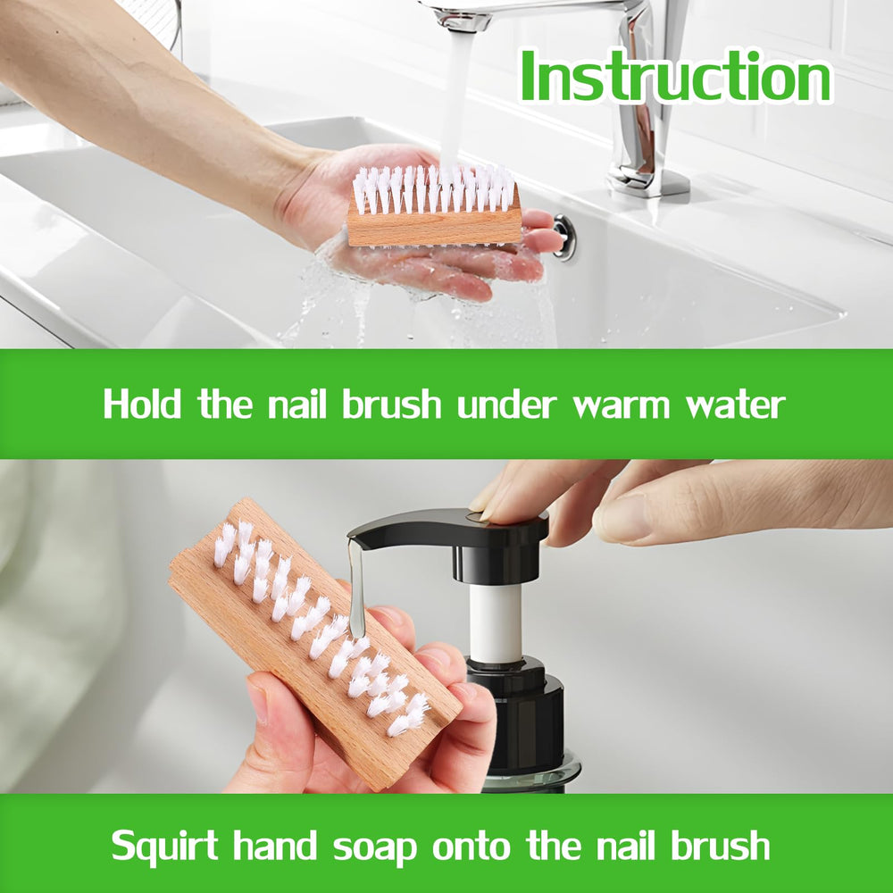 SAMEBUTECO stiff-bristles nail brush removes dirt from nails and tools.