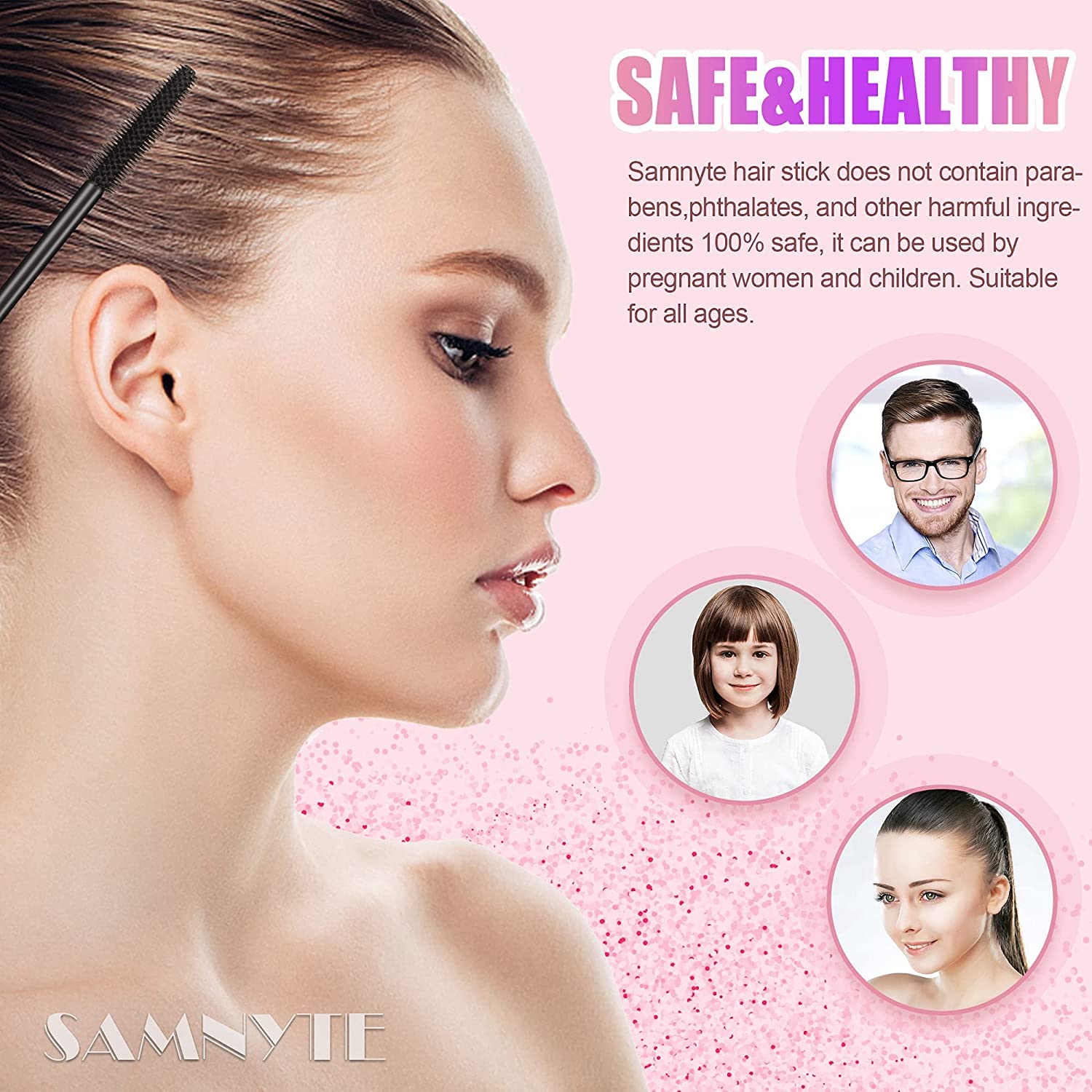 Samnyte Flyaways Hair Stick fragrance from plant extracts for fresh scent.