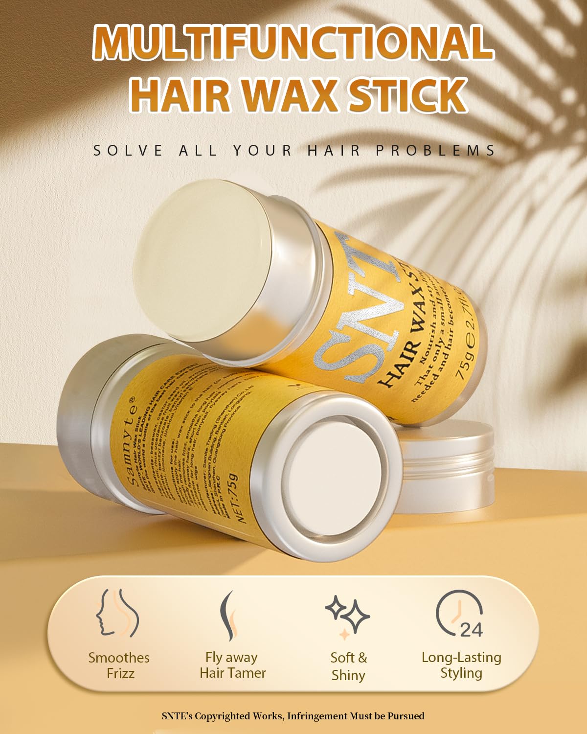 Samnyte hair wax stick precision applicator demonstrates targeted control.