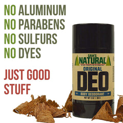 Sam's Natural Deodorant Original application swipes show easy light-use.