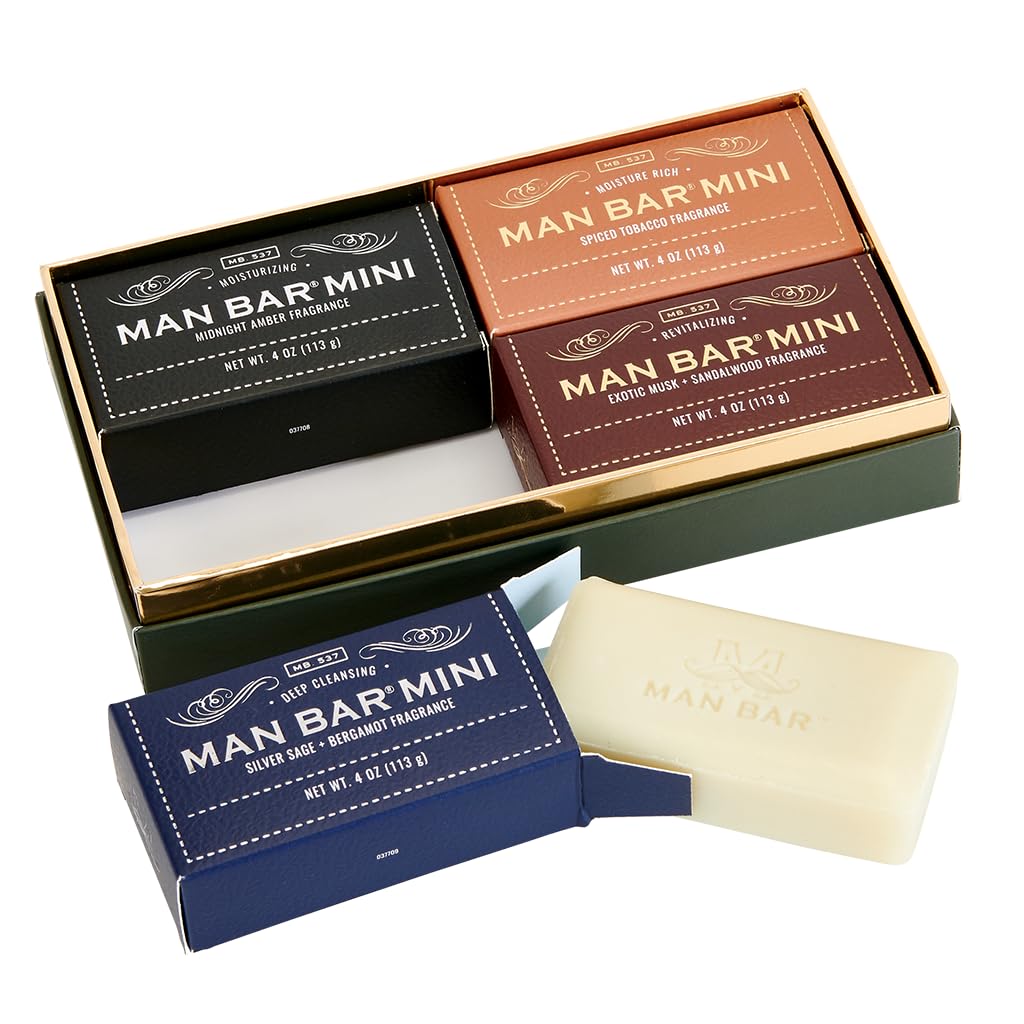 San Francisco Soap Co Man Bar Minis richly scented Spiced Tobacco for everyday grooming.