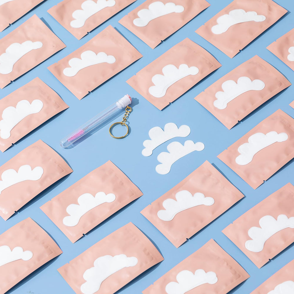 SANARITA aloe vera infused under-eye pads closeup emphasizes soothing feel during extensions.