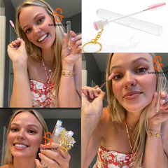 SANARITA crystal lash spoolies closeup for precise, glamorous lash application.