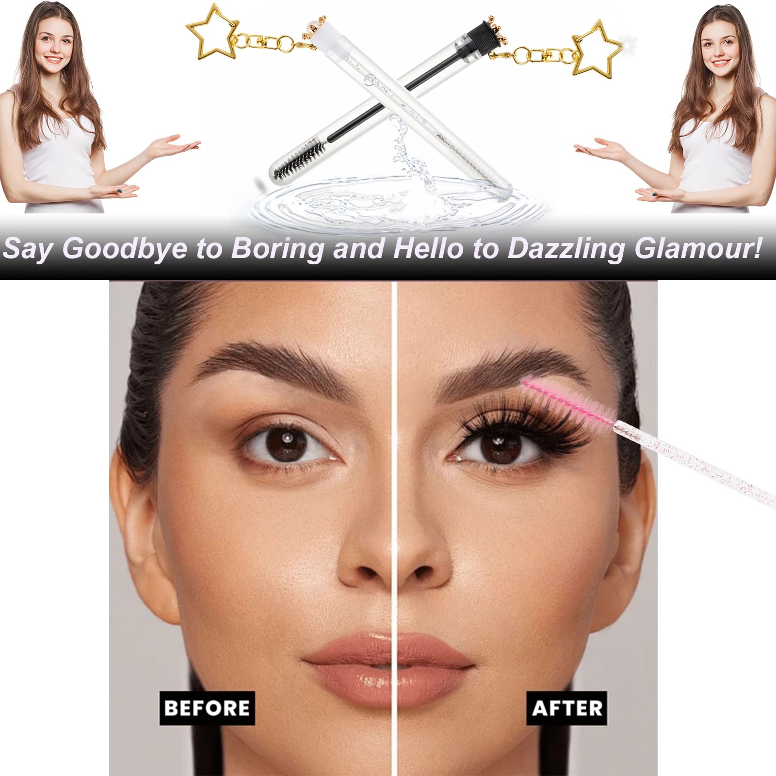 SANARITA disposable mascara wand close-up for clean applications