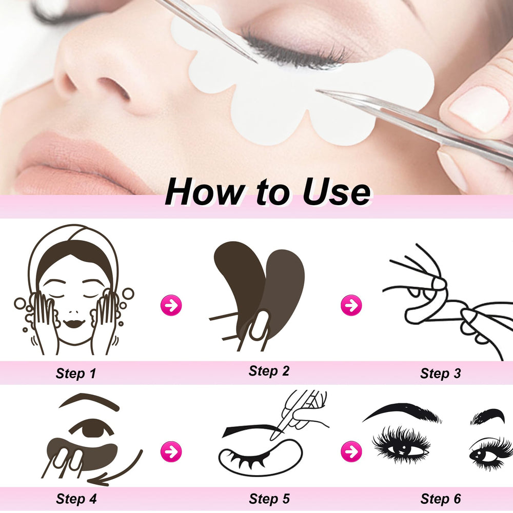 SANARITA hygienic single-use packaging highlights safe, professional lash-kit patches.