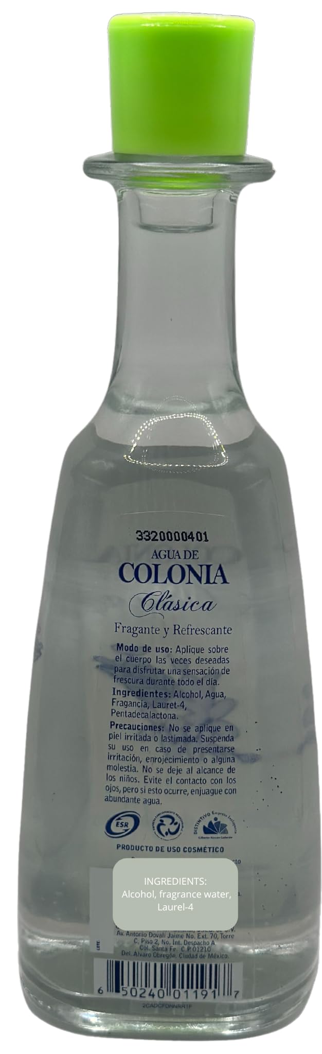 Sanborns Agua De Colonia Clasica Flor De Naranja bottle pour, suggesting a fresh unisex mood.