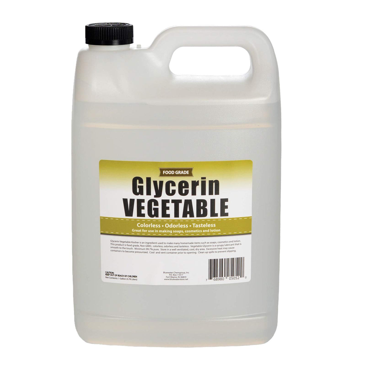 Sanco Industries Vegetable Glycerin 1-gallon bottle for skincare and DIY projects.