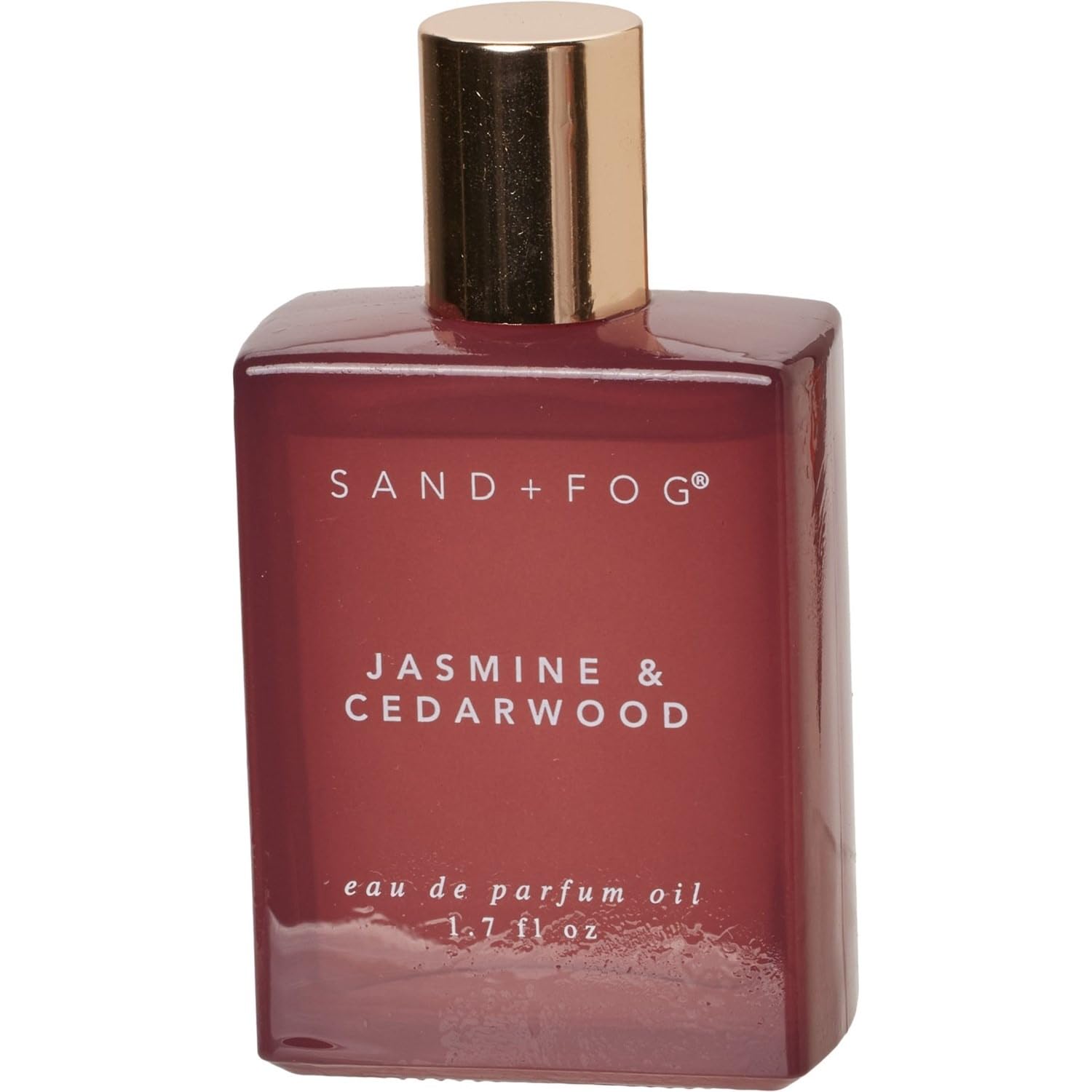 Sand + Fog Jasmine & Cedarwood EDP oil bottle, offering a long-lasting, versatile fragrance for day and night