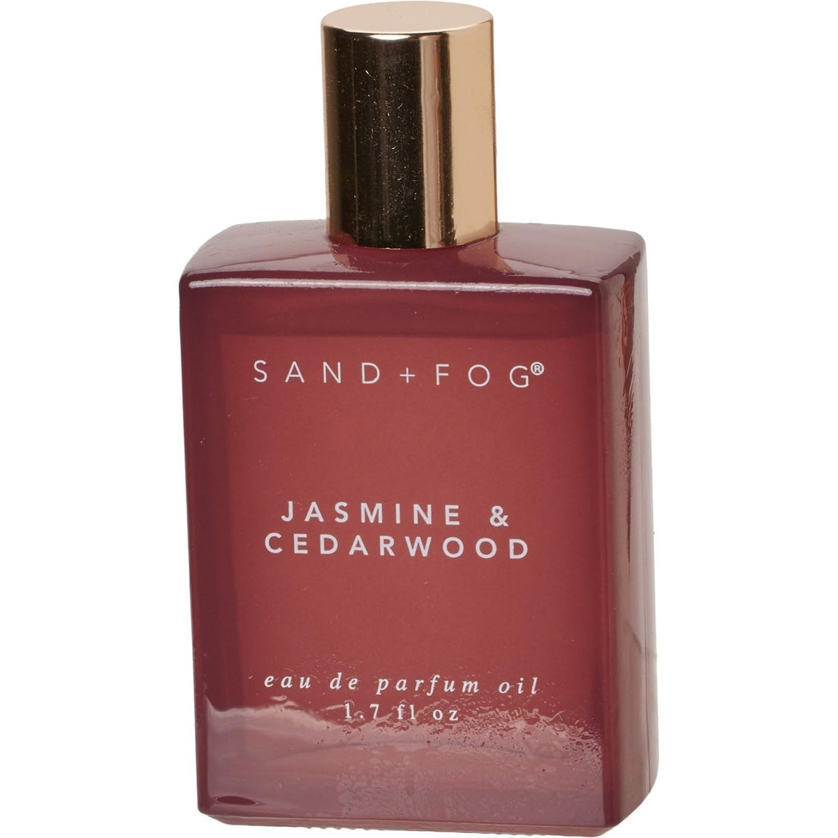 Sand + Fog Jasmine & Cedarwood EDP oil bottle, offering a long-lasting, versatile fragrance for day and night