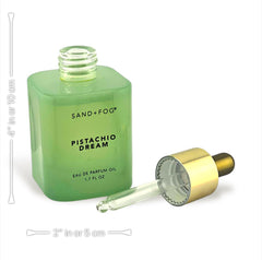 Sand + Fog Pistachio Dream packaging showing minimalist design with silver accents