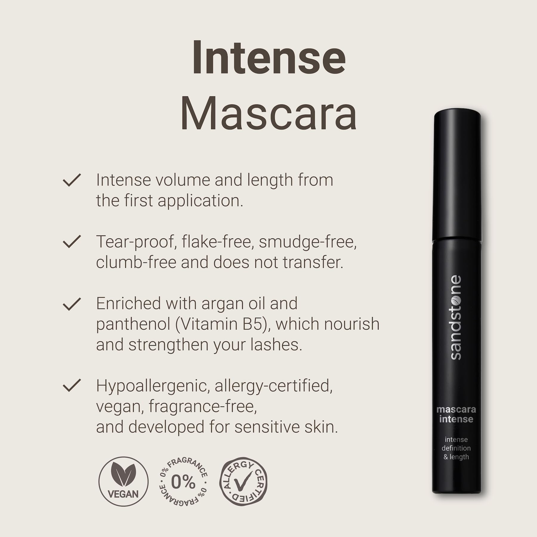 Sandstone Scandinavia mascara brush closeup for precise definition and lashes separation