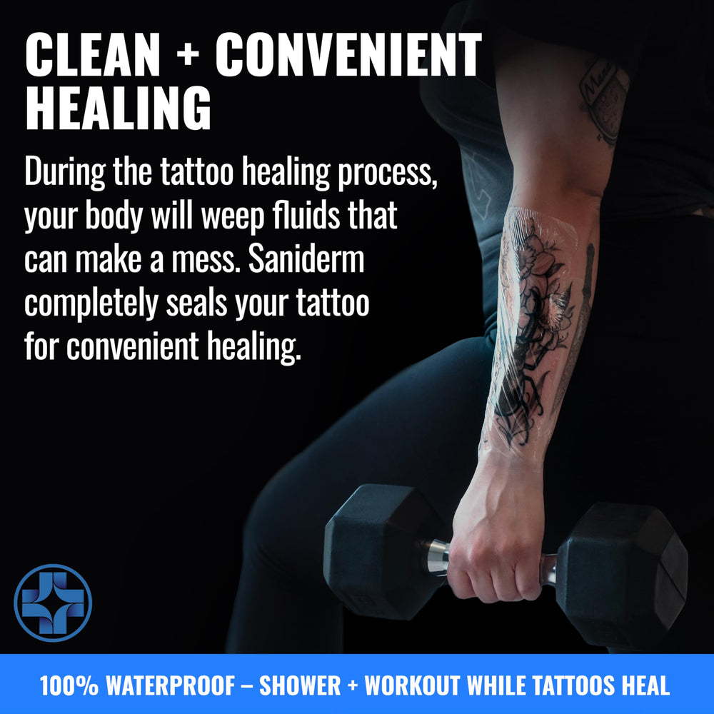 Saniderm adhesive stays securely on skin for comfortable, consistent coverage.