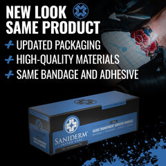 Saniderm Original Tattoo Bandage roll unrolled showing full coverage option for new ink.