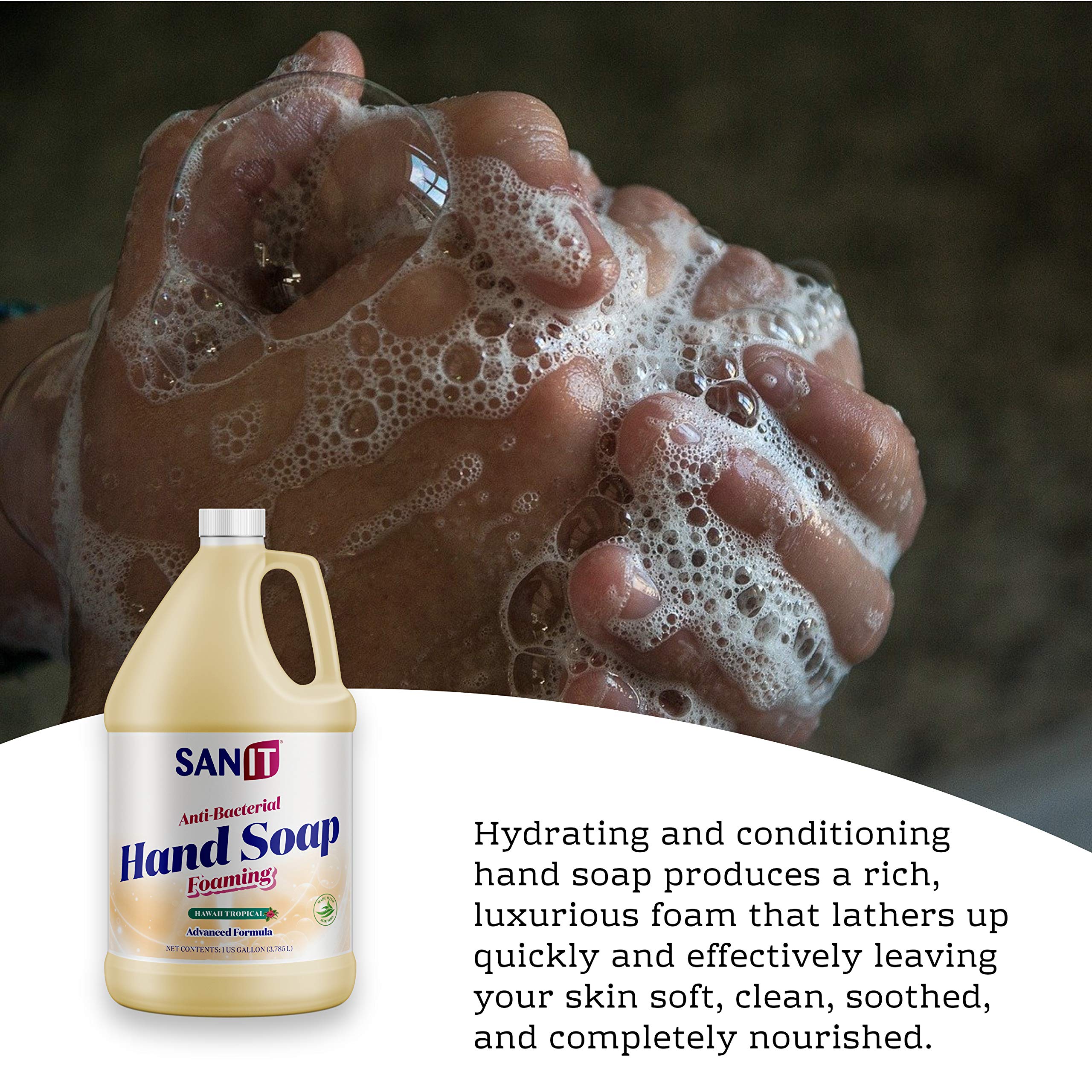 Sanit aloe vera moisturizing hand soap refill highlighting soothing hydration