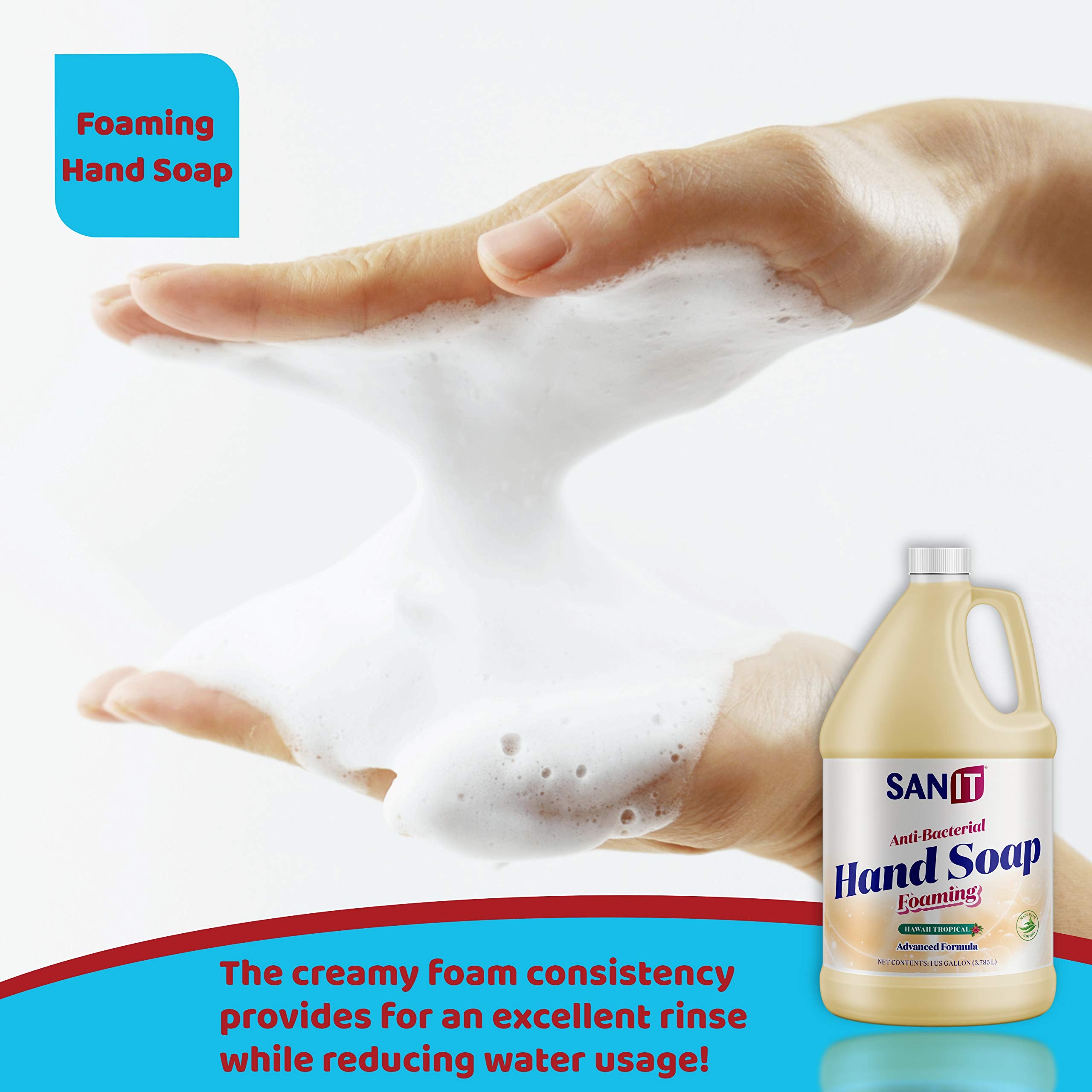 Sanit dry-skin solution hand wash capturing moisturized feel after use