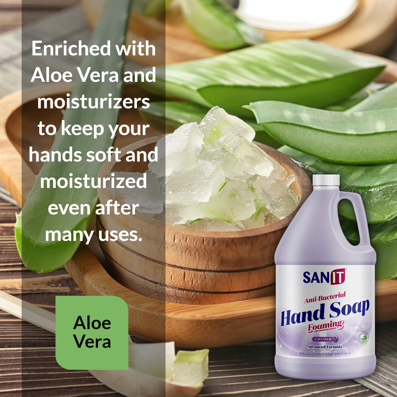 Sanit hand-washing usage scene demonstrates foam application in a kitchen sink