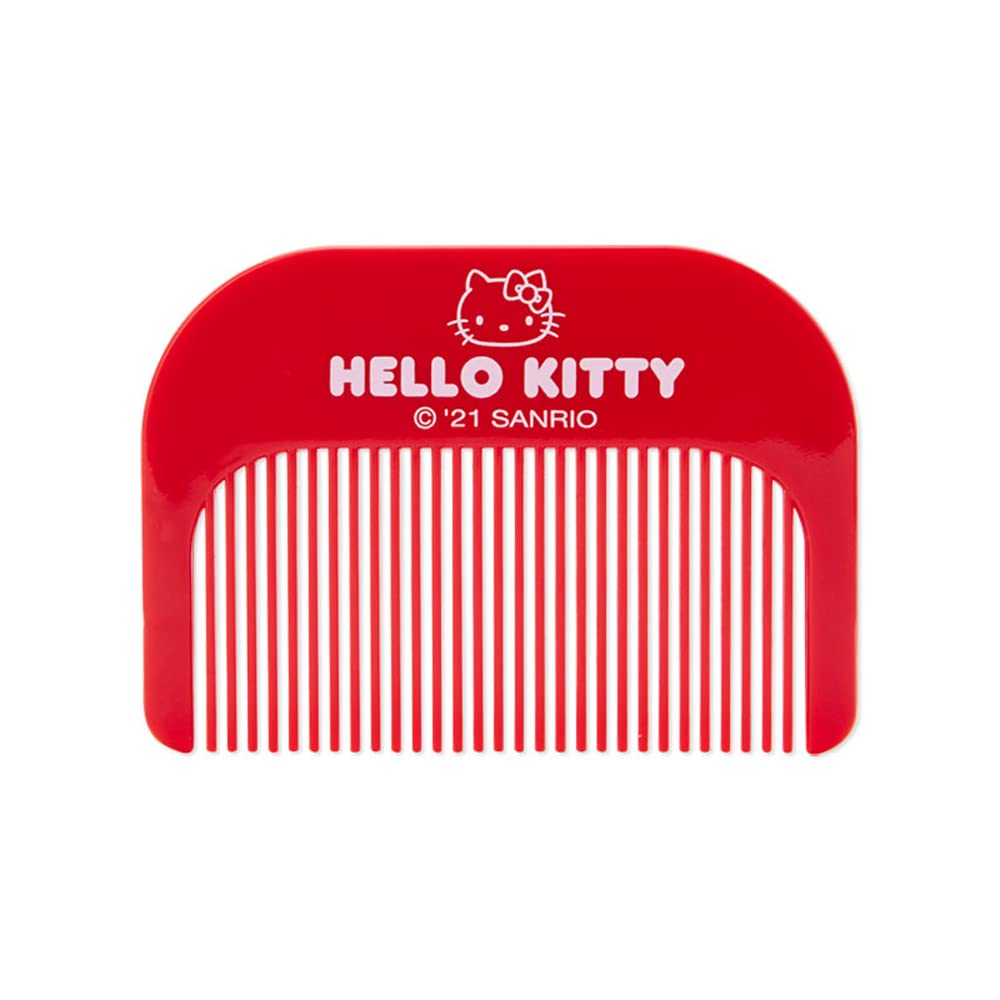 SANRIO Hello Kitty table-top mirror with comb set for convenient styling.