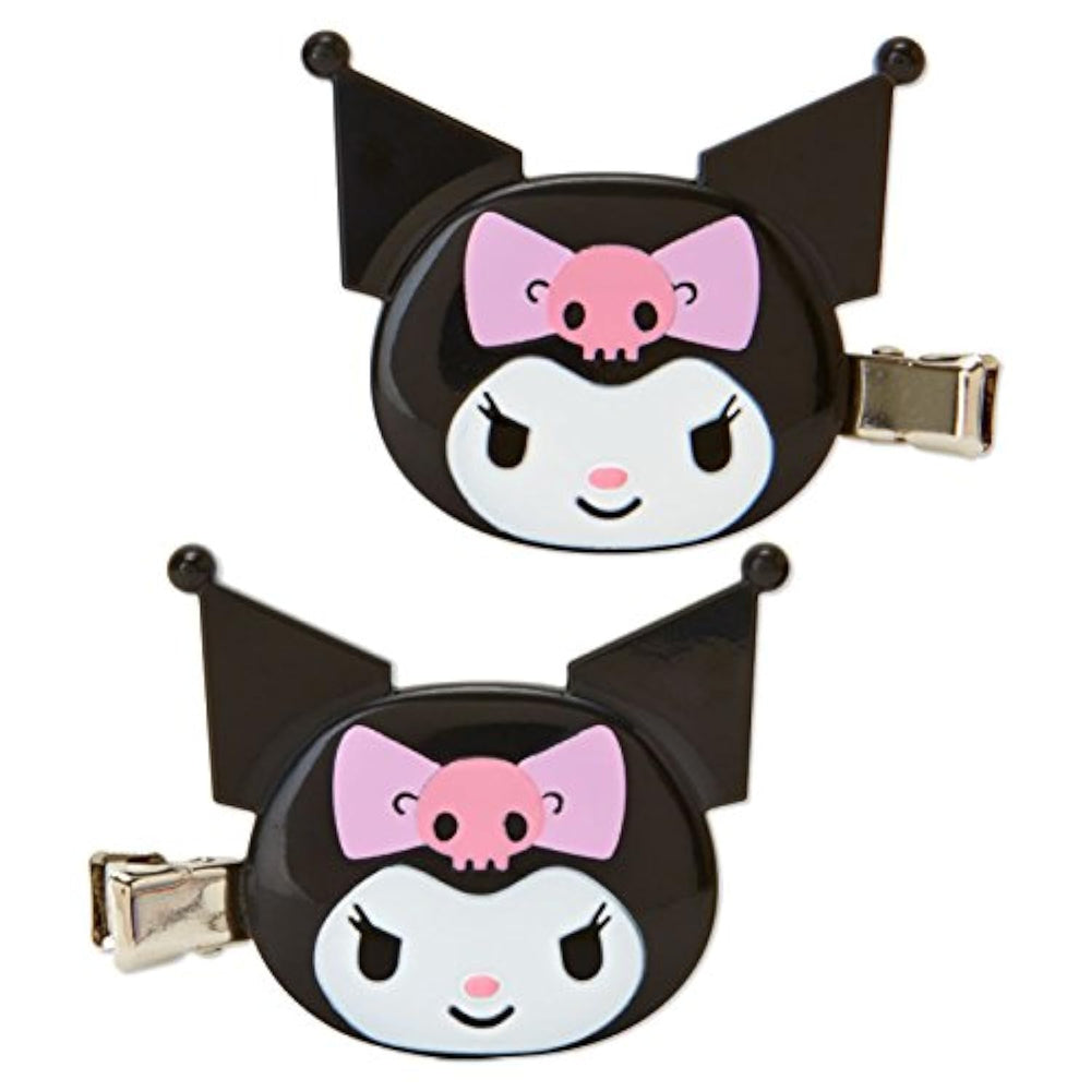 SANRIO Kuromi bow hair clips in a two-pack for versatile styling.