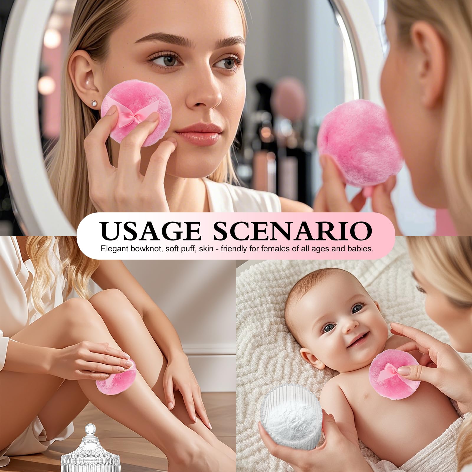 Sansaieco velour powder puff offers plush, soft application for smooth powder release.