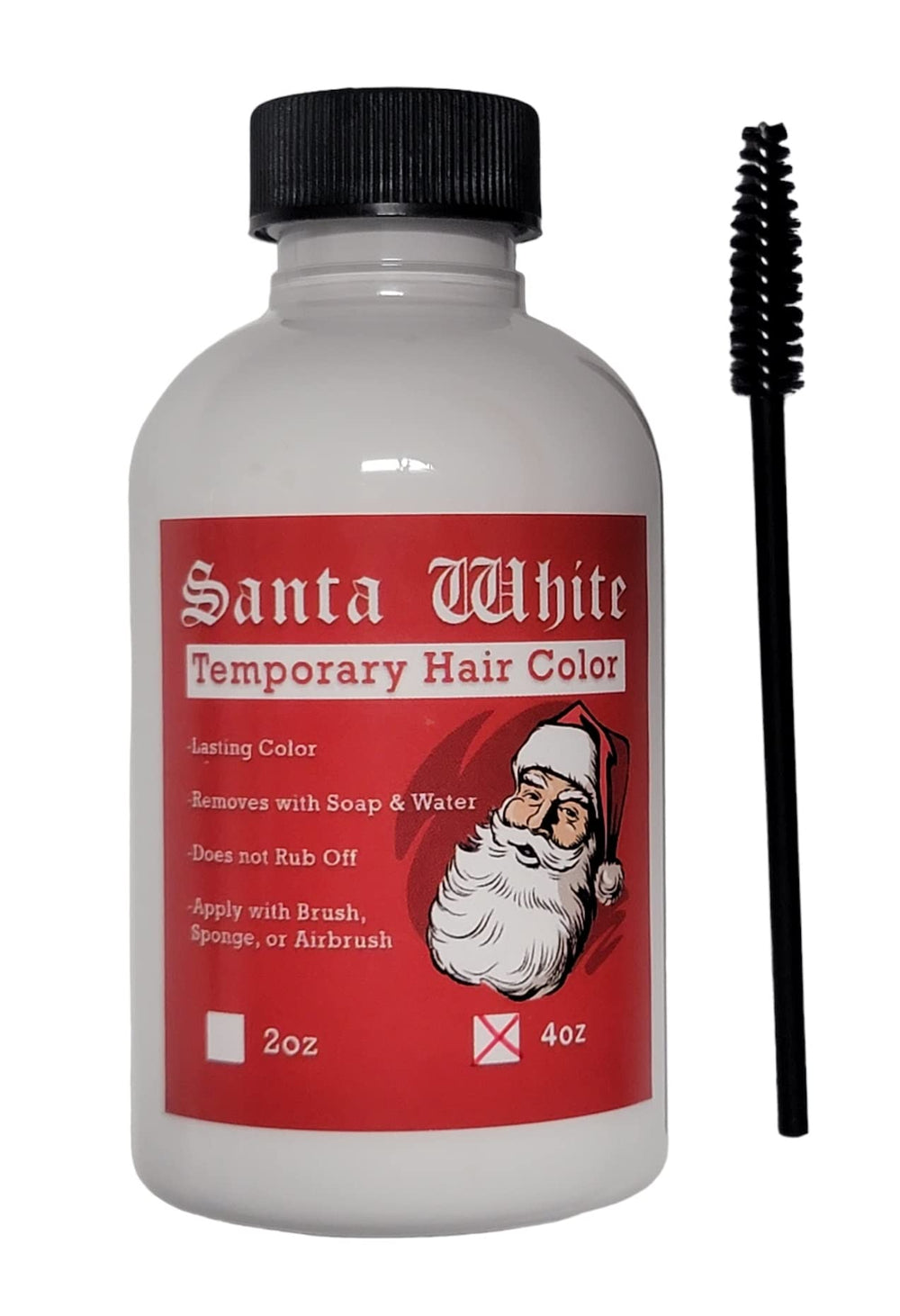 Santa White applicator wand used for precise beard touch-ups