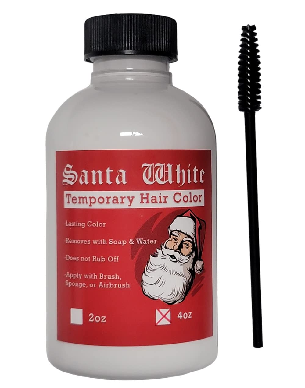 Santa White on hair and beard for opaque, vibrant Santa look