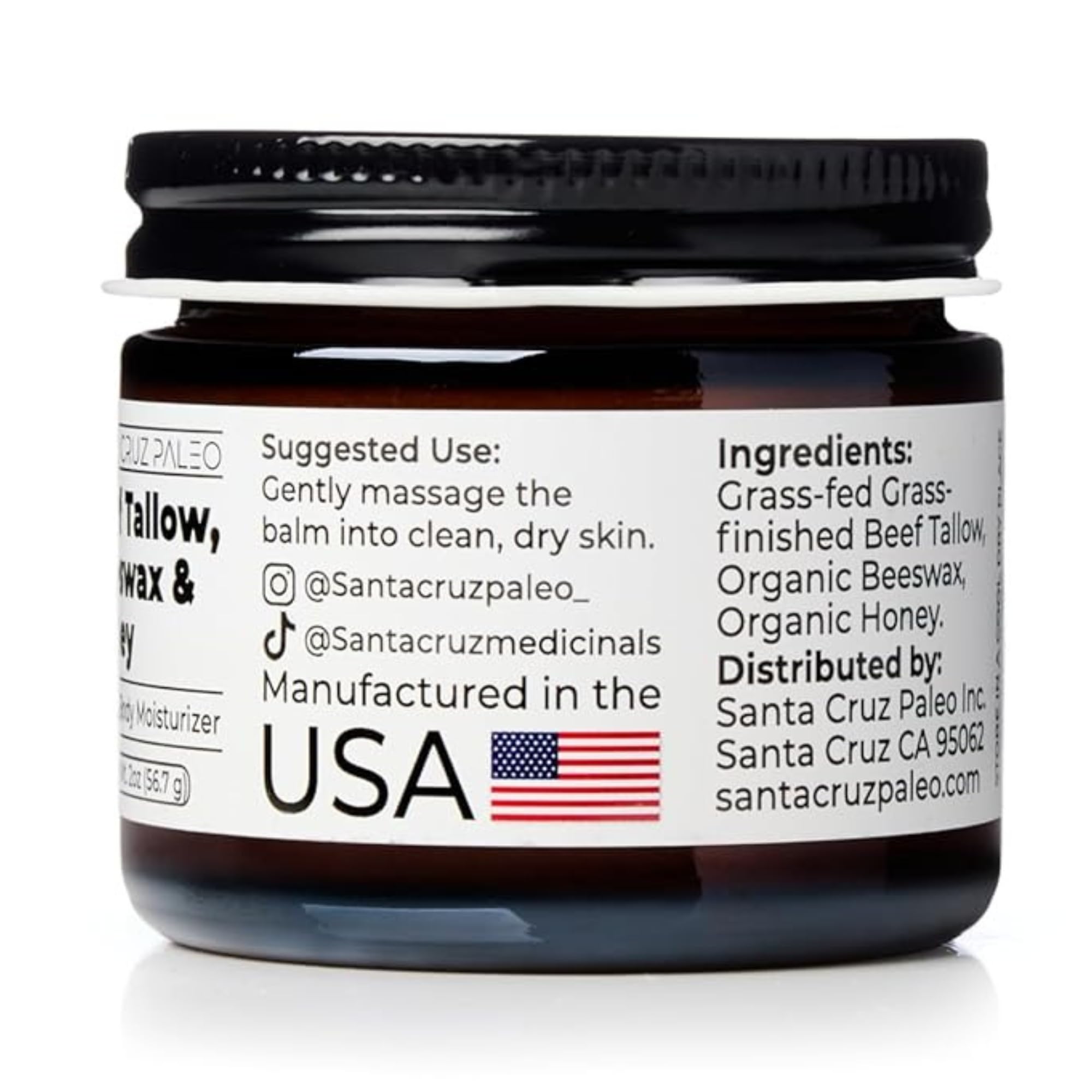 Santa Cruz Paleo three-ingredient formula closeup shows pure, additive-free care.