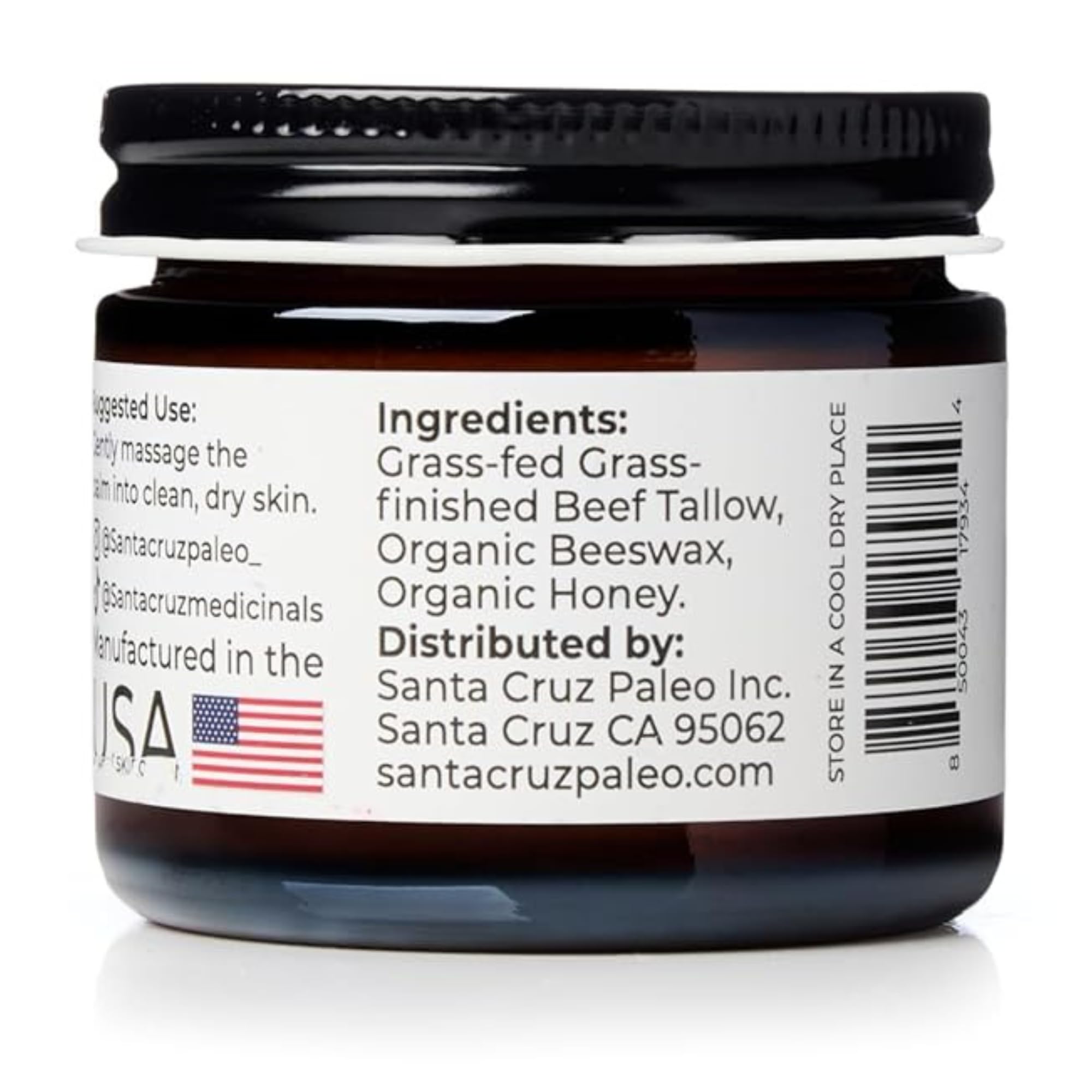 Santa Cruz Paleo unscented balm texture shot reveals non-greasy hydration on skin.