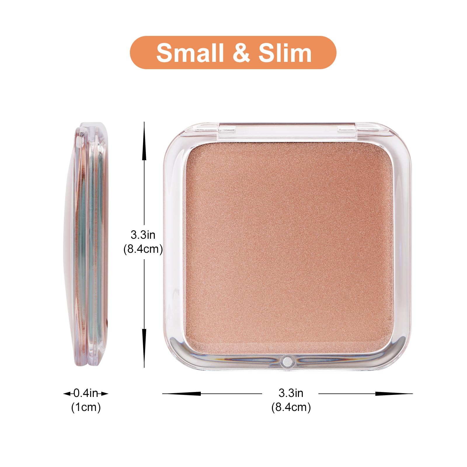 SANTOO Compact rose gold purse mirror shown in a purse for quick checks