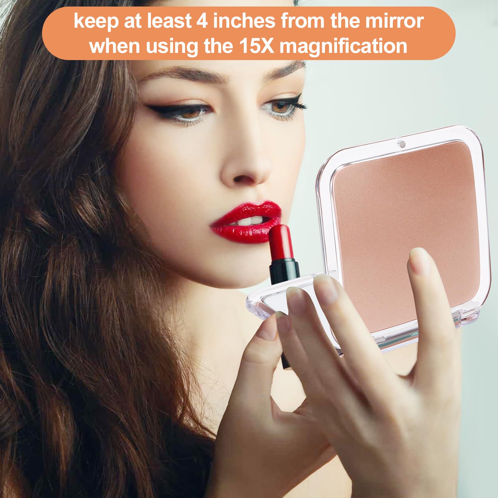SANTOO Compact two-sided mirror opened at right angle for stable grooming