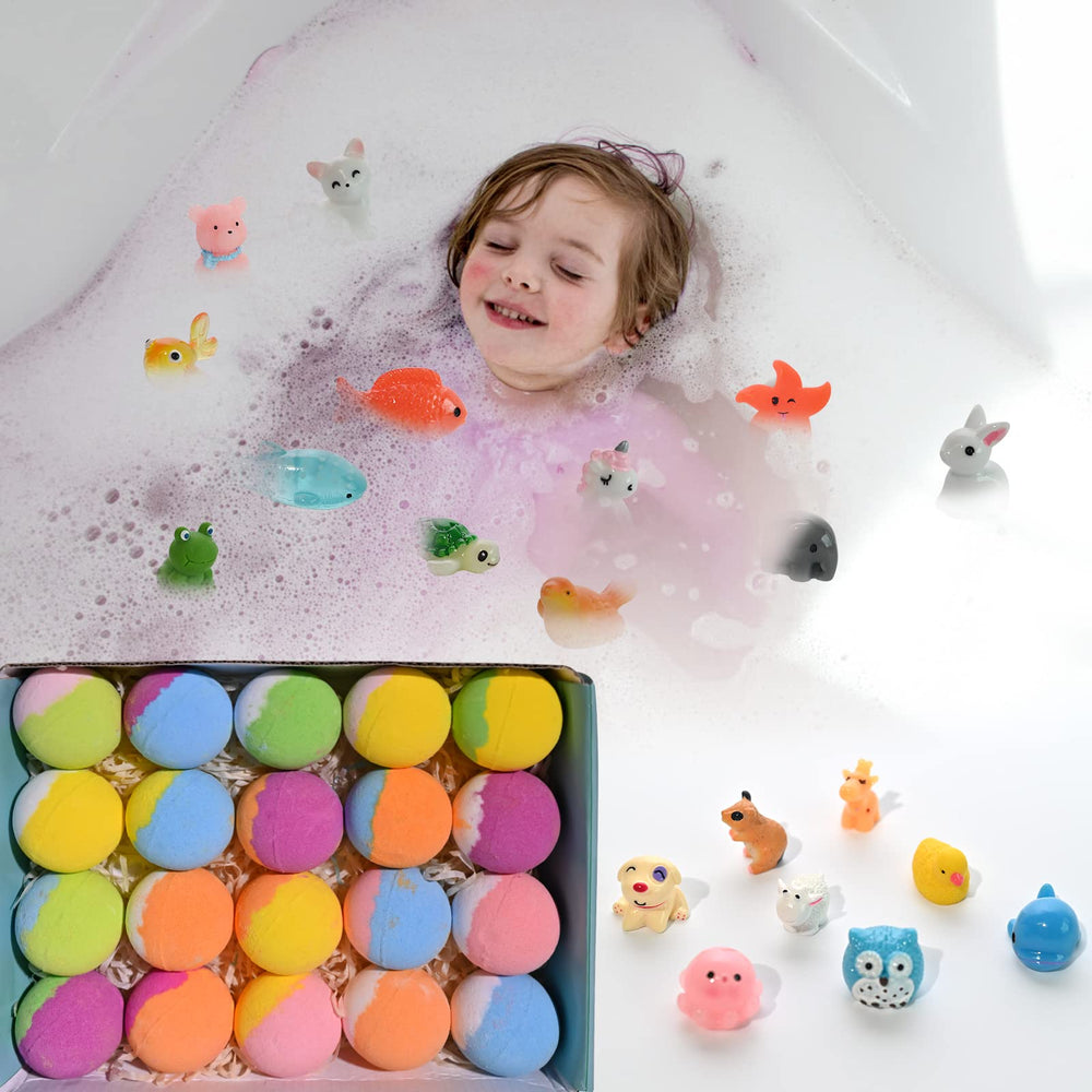Santrela bath bombs colors and bubbles create playful tub experience and easy cleanup.