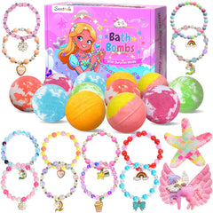 Santrela kids bath bombs with surprise bracelets inside for imaginative play