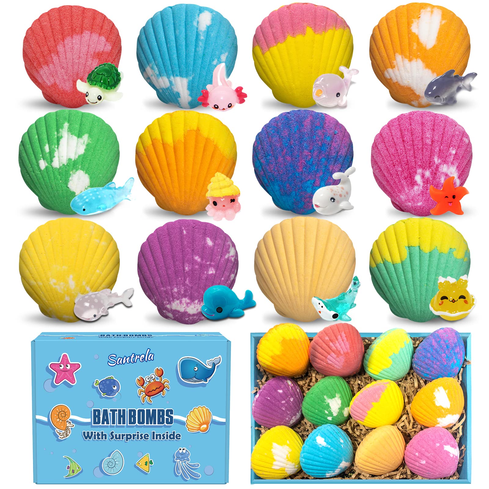 Santrela bath time mystery ritual with colorful fizz and toy reveal