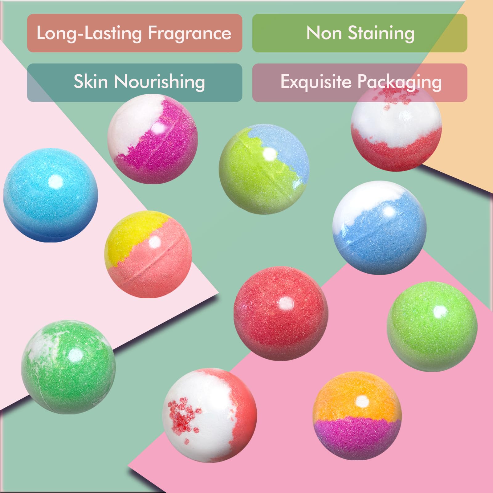 Santrela individually wrapped bath bombs present gift-ready packaging ideal for birthdays or holidays.