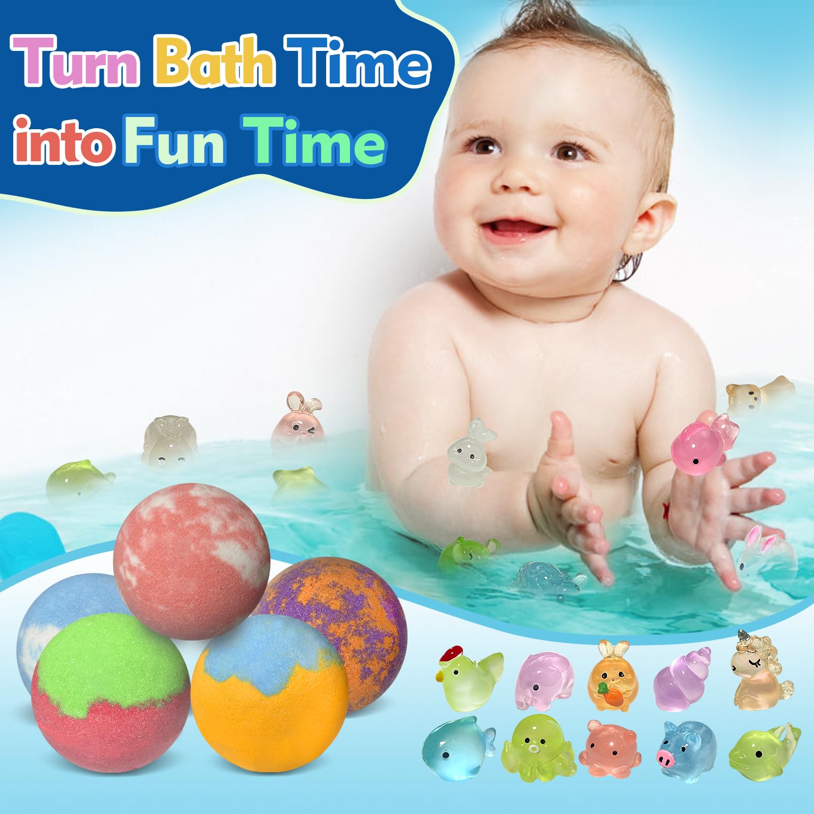Santrela kids bath bombs dissolve into rich bubbles, creating a playful bath-time fizz.
