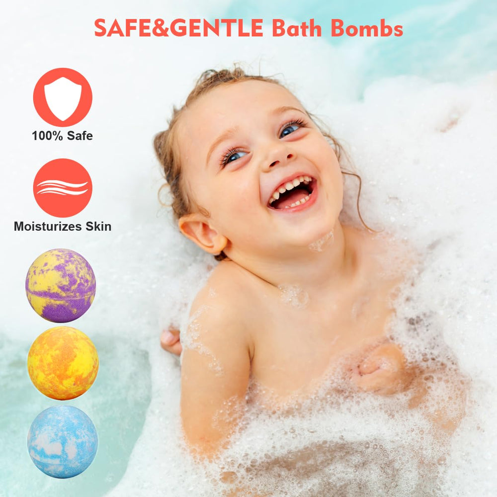 Santrela safe kids bath bombs keep tub clean with no staining.