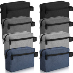 Sanwuta 8pcs travel toiletry bag black portable-handle for easy organization on trips.