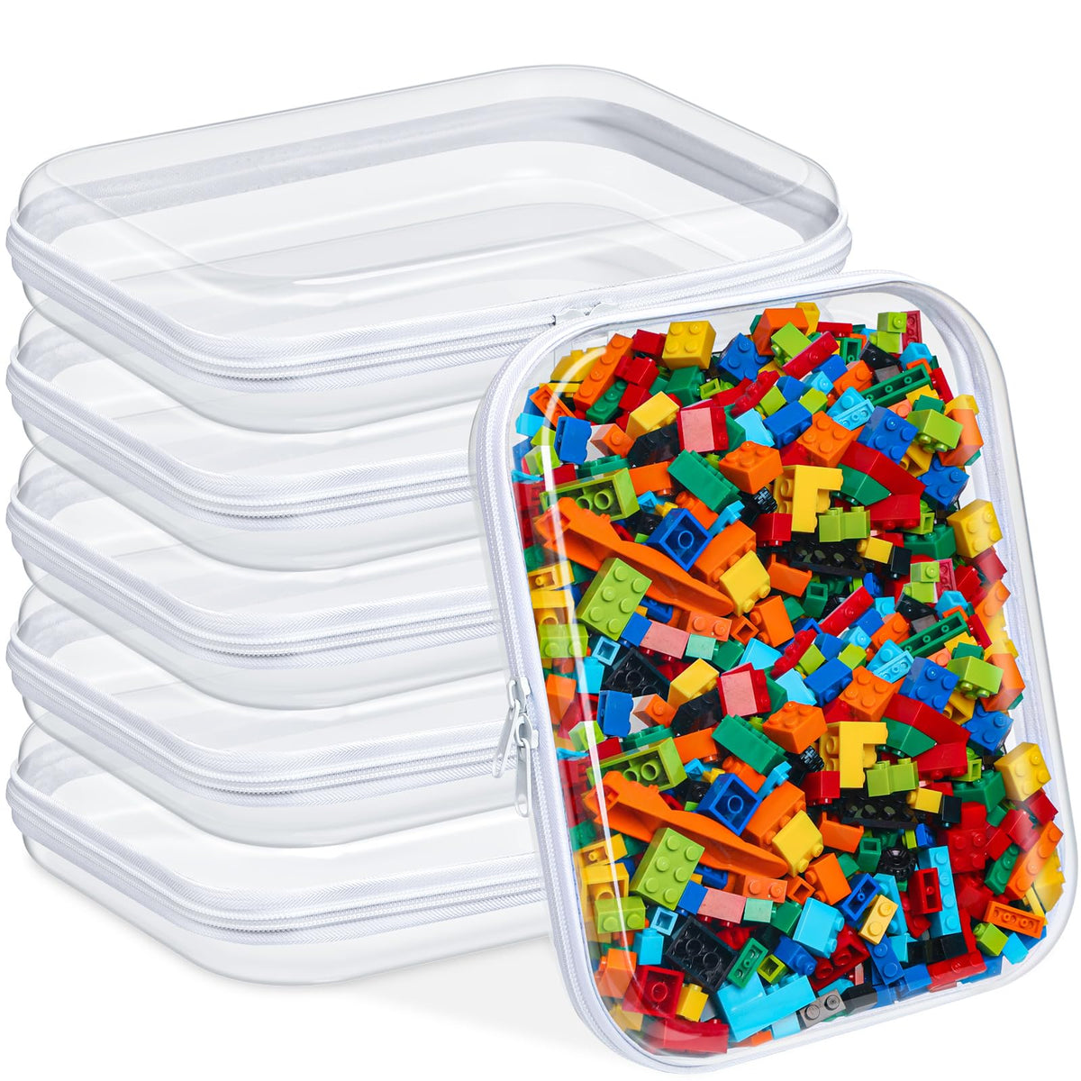 Sanwuta clear hard zipper case 6-pack front view for quick, organized storage.