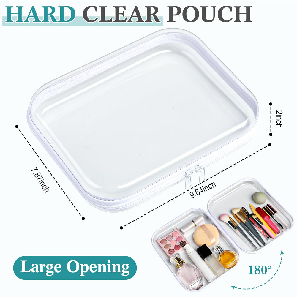 Sanwuta clear hard zipper case open-zipper demonstrates easy access and secure closure.