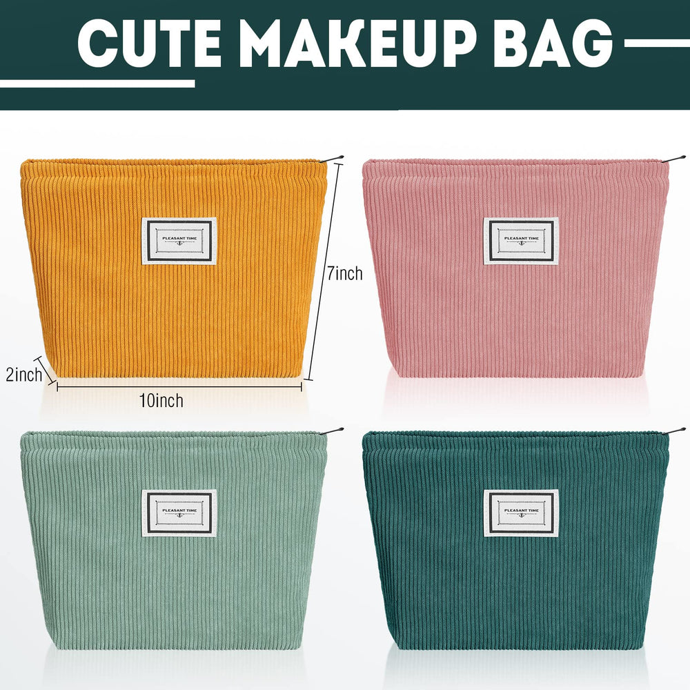 Sanwuta corduroy makeup bag zipper detail for secure storage.