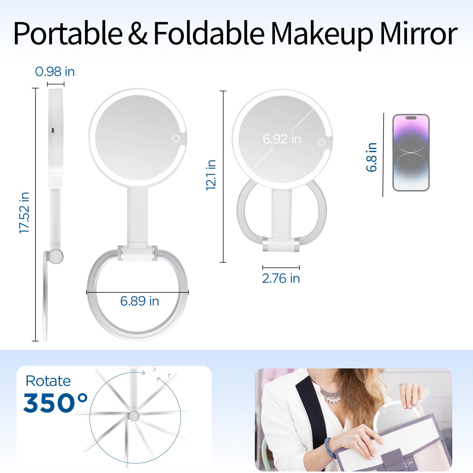 SANYCASA mirror with 10x magnification delivers precise brow and liner detail