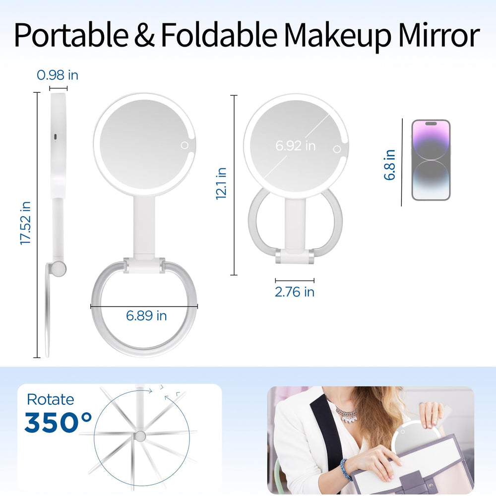 SANYCASA mirror with 10x magnification delivers precise brow and liner detail