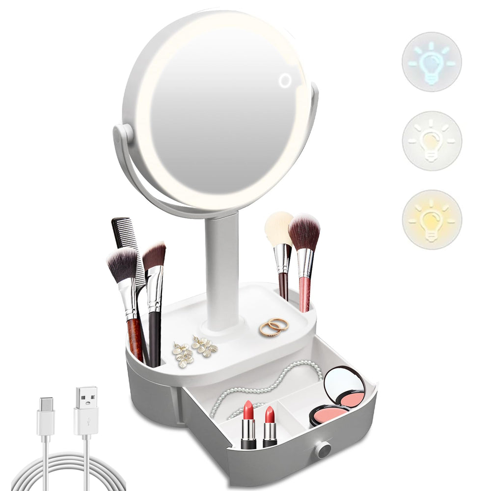 SANYCASA makeup mirror with 10x magnification for precise detailing during makeup routines