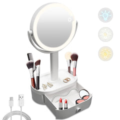 SANYCASA makeup mirror with 10x magnification for precise detailing during makeup routines