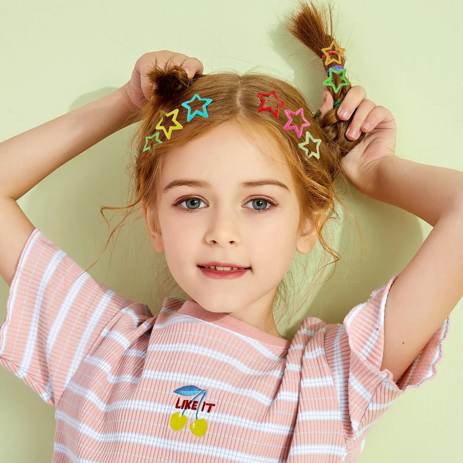 SAOROPEB star hair clip in festival colors adds playful style to outfits.